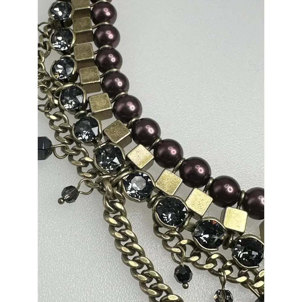 Silpada Blue Violet Necklace Glass Pearls Hematite Crystals KRN0033 18” - Picture 2 of 7